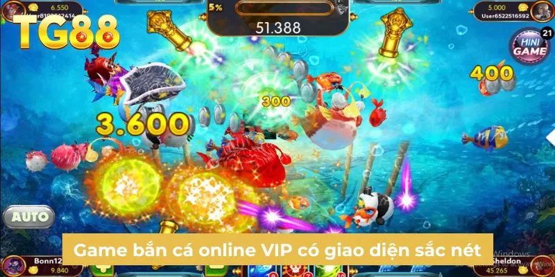 Game bắn cá online VIP có giao diện sắc nét